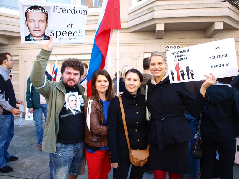 Митинг 10 декабря за честные выборы в Сан-Франциско, Калифорния